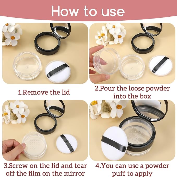 20g No Leaks Empty Reusable Plastic Loose Powder Container, Portable DIY Makeup - Image 5