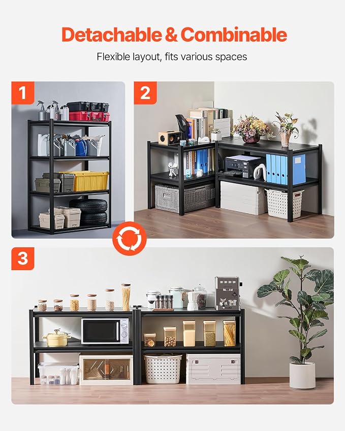 VEVOR Storage Shelves, 2400 lbs, 4 Tier Garage Storage Shelving - Image 6