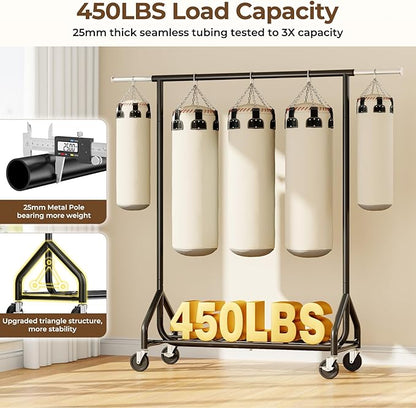 Heavy-Duty 450LBS Capacity Metal Clothes Rack，Rolling Clothing Rack - Image 2