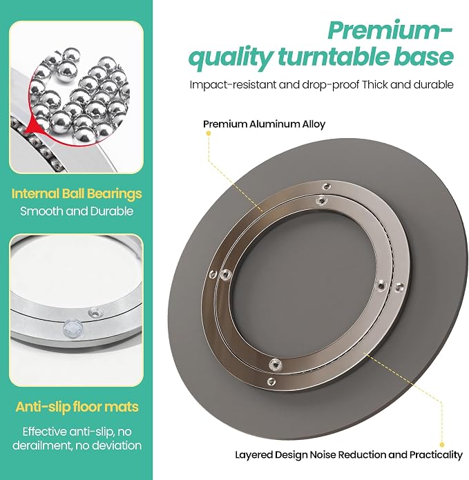 11.8" Lazy Susan Turntable – 360° Sinteredstone Silent Anti-Slip Turntable - Image 3