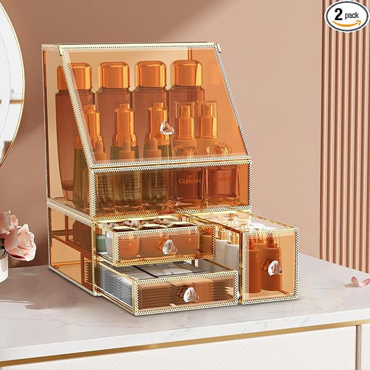 Makeup Organizer Countertop, Amber Makeup Organizer by Coralhouse
