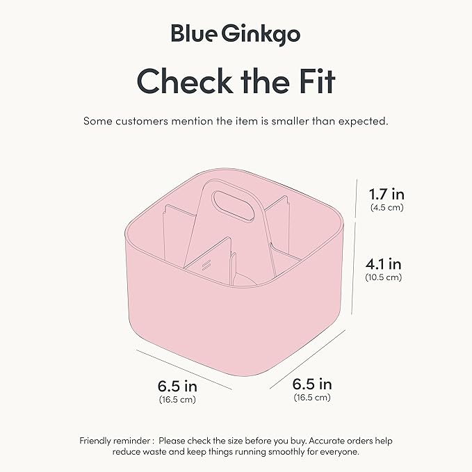 BLUE GINKGO Small Stackable Organizer Caddy – Korean-Made Portable Tote - Image 3