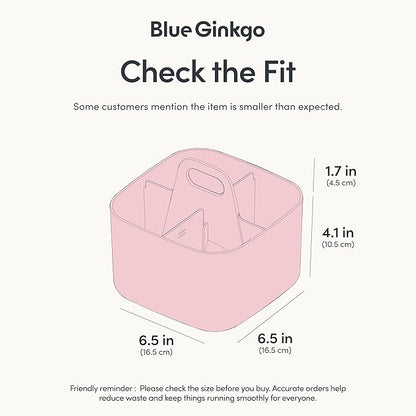 BLUE GINKGO Small Stackable Organizer Caddy – Korean-Made Portable Tote - Image 3