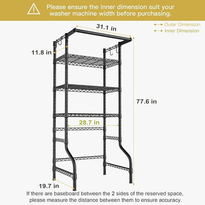 Ulif U11 Medium Over Washer and Dryer Shelves, 3 Tiers Laundry Room Storage and - Image 3