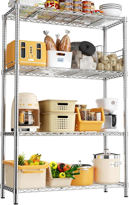 Storage Shelves, 4-Tier Adjustable Metal Industrial Utility Shelf Rack by Unknown