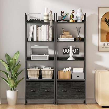 Furologee 5-Tier Bookshelf, Tall Bookcase - Image 2