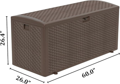 TARKARI Premium Pro Edition 180 Gallon Lockable Resin Deck Box, Waterproof & - Image 2