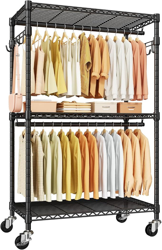 P1 Rolling Clothes Rack, Portable Wardrobe Closet by UlifHome
