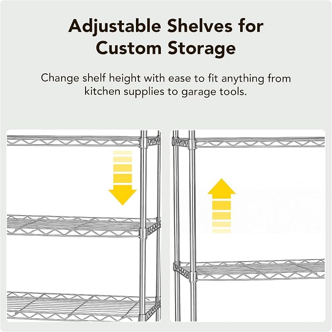 Displays By Jack 5 Tier Heavy Duty Wire Shelving Unit Storage Rack - Image 6