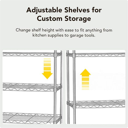 Displays By Jack 5 Tier Heavy Duty Wire Shelving Unit Storage Rack - Image 6