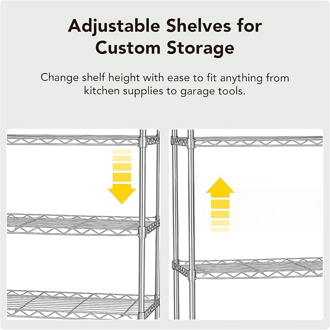 Displays By Jack 4 Tier Wire Shelving Unit Storage Rack, Metal Heavy Duty - Image 5