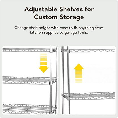 Displays By Jack 4 Tier Wire Shelving Unit Storage Rack, Metal Heavy Duty - Image 5
