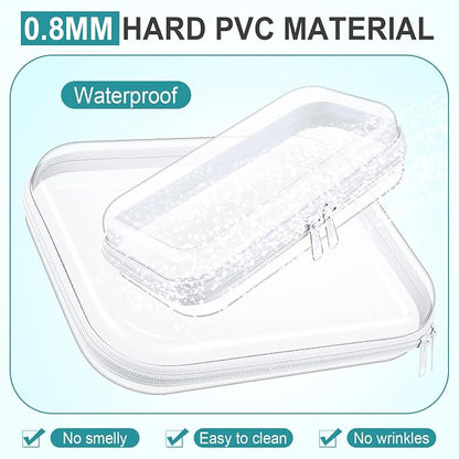 Sanwuta 6 Pcs Clear Hard Zipper Case Hard Plastic Zipper Pouches Transparent - Image 4