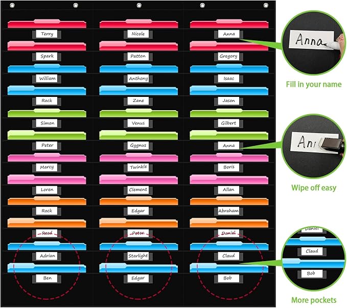 REGELETO 36 Pockets File Storage Pocket Chart - Image 3