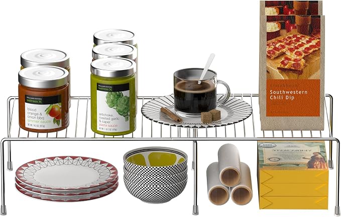 Redrubbit Expandable Metal Rustproof Kitchen Counter & Cabinet Shelf, 1 Shelf - Image 4