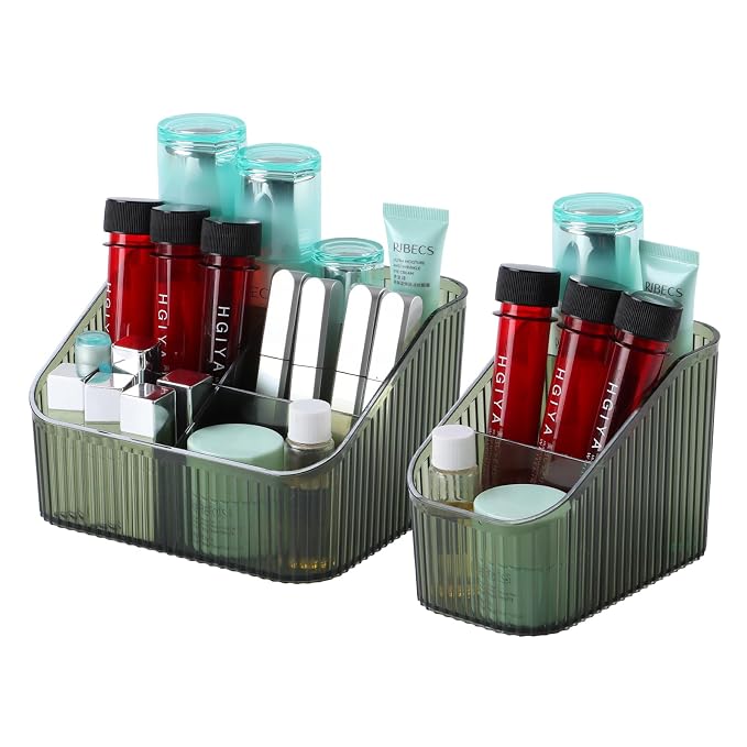 Green Makeup Organizer, Makeup Brush Holder 8 Cups by OSteedWares