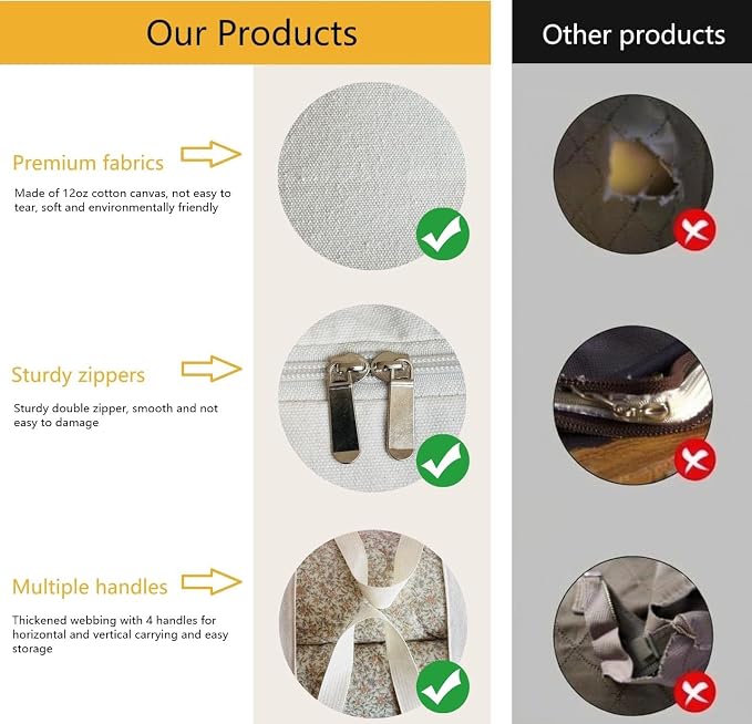 Soft Large Canvas Comforter Storage Bags - Image 3
