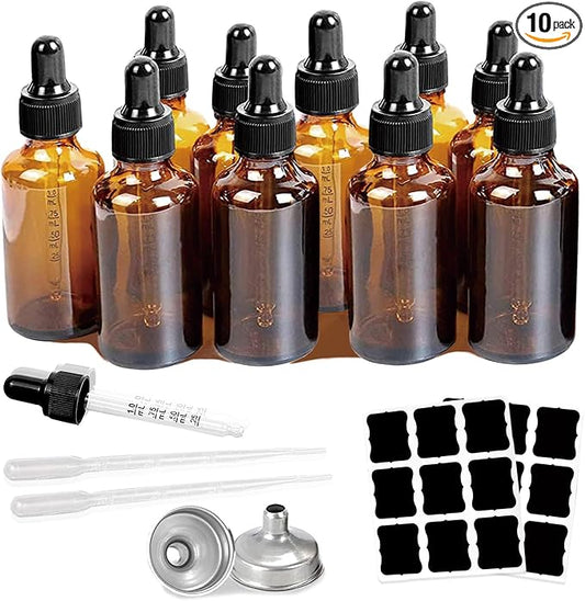 10 Pack 2 Oz Amber Glass Bottles by Z-synka