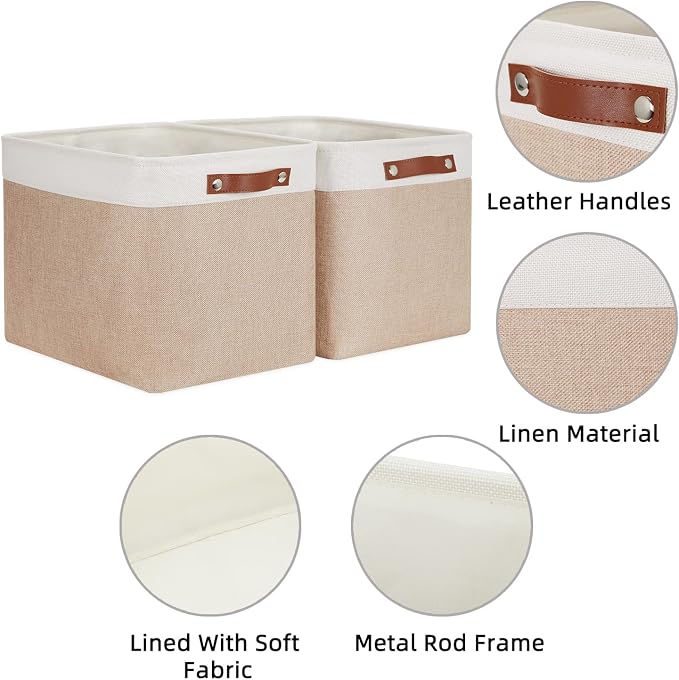 HNZIGE Fabric Storage Baskets for Organizing Large Canvas Rectangular Storage - Image 6