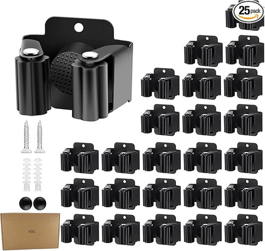 Broom Holder Wall Mount 25 Pack Broom and Mop Organizer Wall Hanging Clamp Clip by Unknown