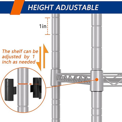 REGILLER 5-Wire Shelving Metal Storage Rack Adjustable Shelves, Standing - Image 5
