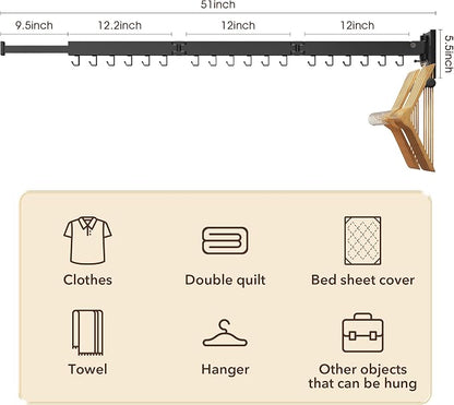 Wall Mounted Clothes Hanger, Clothes Drying Rack, Laundry Drying Rack, Drying - Image 7