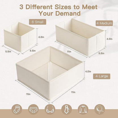 Criusia Drawer Organizer Clothes, 14 Pack Dresser Organizer - Image 3