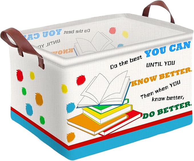 Book Storage Basket Waterproof Canvas Toy Storage Bin Blanket Baskets by AmazerPad
