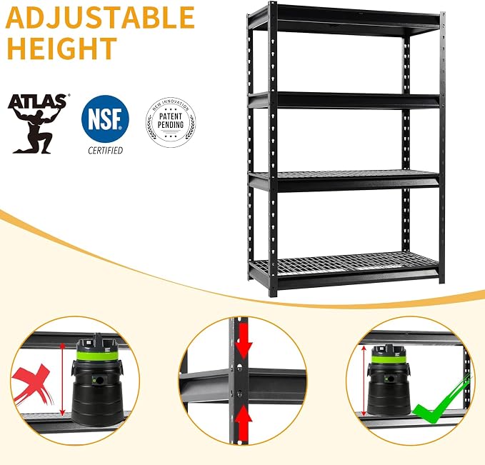 The Atlas 48" W Heavy Duty Garage Shelving Unit Load 12000 Lbs, Metal Shelves - Image 6