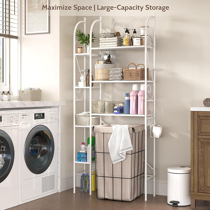 7-Tier Over the Toilet Storage Rack, Heavy-Duty Metal Bathroom Organizer - Image 5
