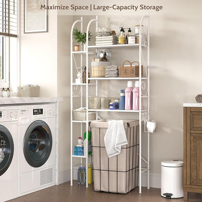 7-Tier Over the Toilet Storage Rack, Heavy-Duty Metal Bathroom Organizer - Image 5