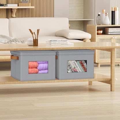 Univivi Storage Bins with Lids Collapsible Foldable Closet Storage Boxes - Image 6
