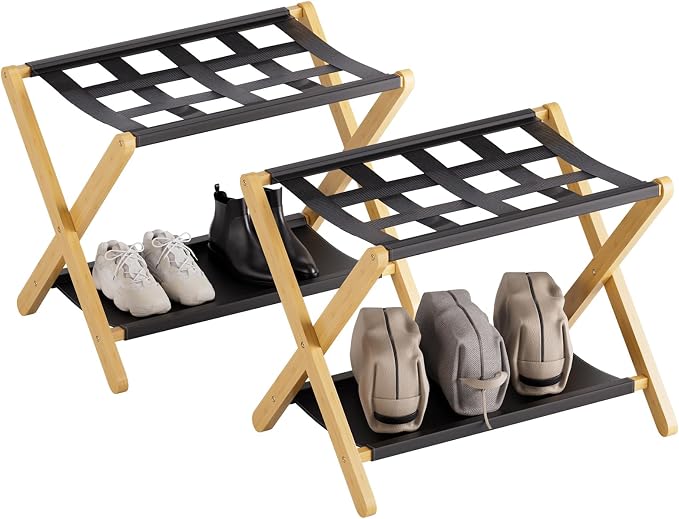 HITNET Luggage Rack 2 Pack, Folding Suitcase Stand by HITNET