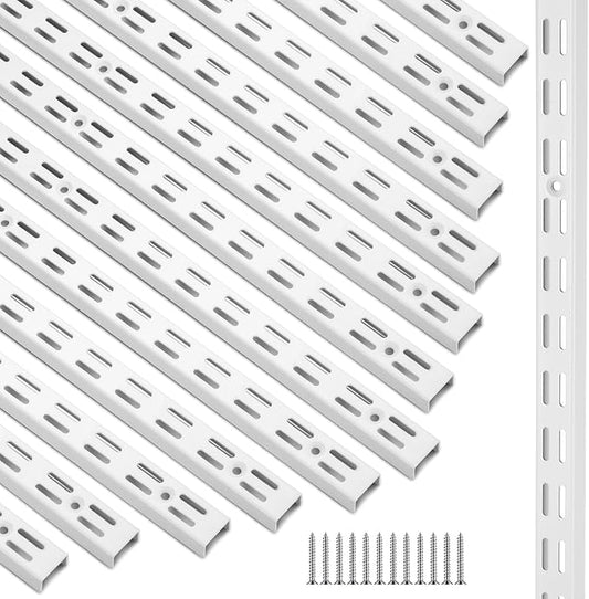12 Pack 47 Inch Dual Track Upright Wall Shelving System Shelf Bracket Twin Slot by Unknown