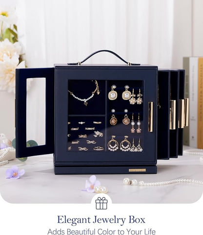 Homde Christmas Gifts Jewelry Box 360° Rotating, Necklace Earring Organizer - Image 8