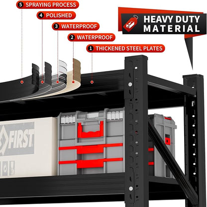 4000LBS Garage Storage Shelves, 4 Tier Metal Utitly Shelves Industrial Shelving - Image 7