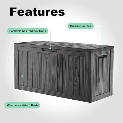EasyUp 90 Gallon Deck Boxes Waterproof, Outdoor Large Storage Boxes - Image 4