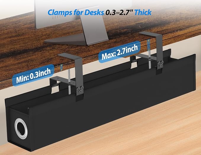 Under Desk Cable Management Tray No Drill, 30 Inch Cord Organizer - Image 5