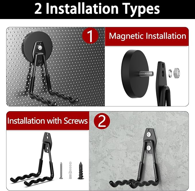 3-H Magnetic Wave Hooks Heavy Duty 4 Pack, Large Magnet Garage Hooks Heavy Duty - Image 6