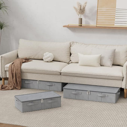 Underbed Storage Box, Foldable Under Bed Bins Container, Organizer Baskets - Image 3