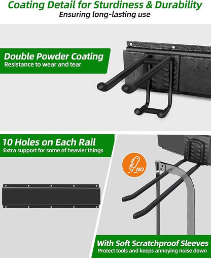 64 inches Garage Tool Organizer Wall Mount, Heavy Duty Garden Tool Organizer - Image 5