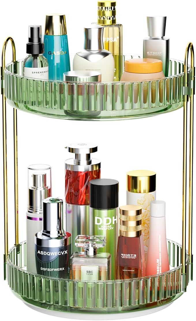 GTI 360°Rotating Makeup Organizer, 2 Tier Bathroom Counter Organizer, Large by GTI