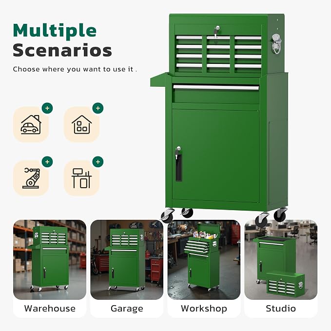 Greenvelly Tool Chest, 5-Drawer Rolling Tool Chest - Image 7