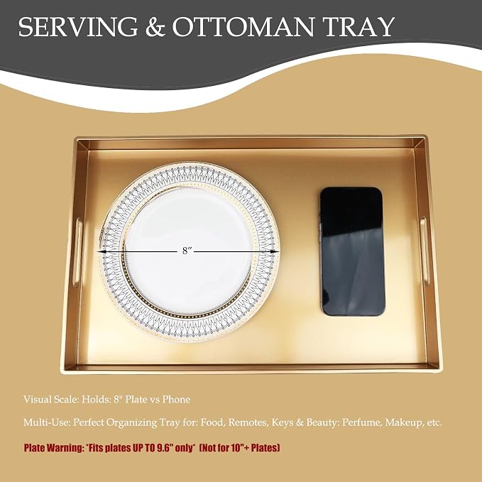 Spsyrine Gold Decorative Serving Tray - Image 4