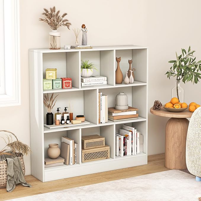 Giantex 8 Cube Bookcase, 4-Tier Freestanding Bookshelf w/ 8 Open Compartments by Giantex