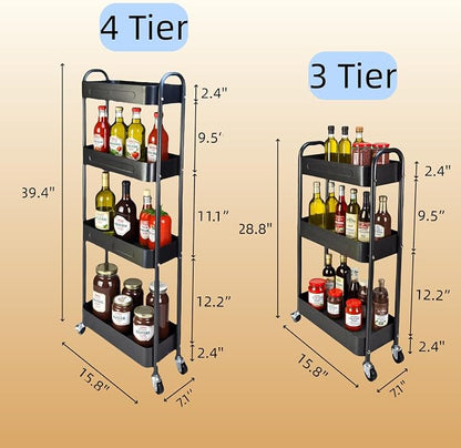 4 Tier Slim Storage Cart with Wheels - Image 6