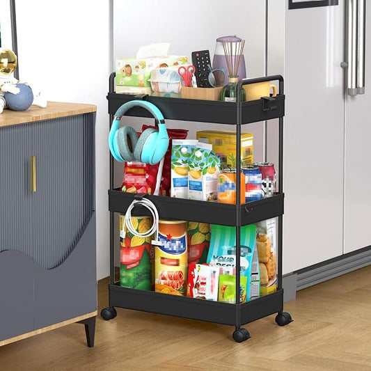 SOLEJAZZ 3 Tier Rolling Storage Cart by SOLEJAZZ