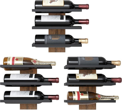 Hoctieon 3 Tier Wall Mount Wine Rack Set, Wall Mounted Wine Bottle Rack by Hoctieon