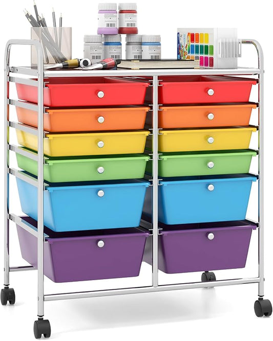 Giantex 12 Drawer Rolling Storage Cart Tools Scrapbook Paper Office School by Giantex