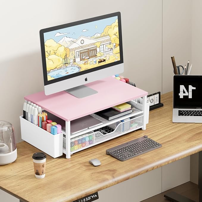 OPNICE Desk Organizers and Accessories, 2-Tier Computer Monitor Stand Riser - Image 5